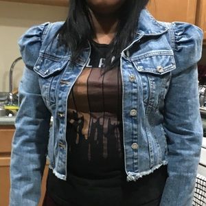 Shein puff sleeve denim jacket